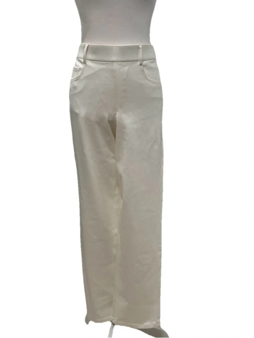 Halara Flex High-Waisted, Straight-Leg Denim Jeans Ivory S - Picture 3 of 6